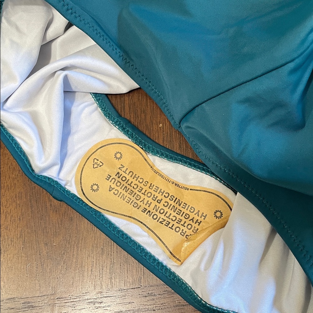 Cupshe Teal Ruffle Shoulder One-Piece Swimsuit - Picture 6 of 7